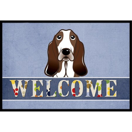 Carolines Treasures Basset Hound Welcome Indoor & Outdoor Mat, 24 x 36 in. CA77290